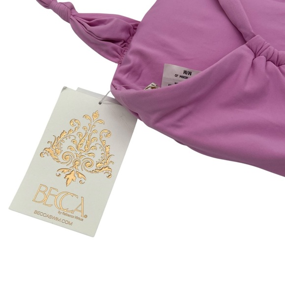 BECCA Women’s Solid Pink Nylon One-Piece Swimsuit – Medium - Picture 7 of 9